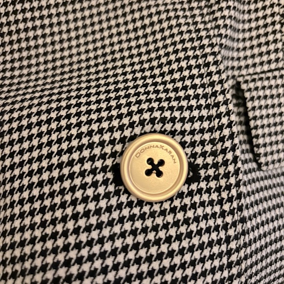 Donna Karan Houndstooth Lined Double Breasted Old Money Blazer Jacket Size L - Picture 8 of 16